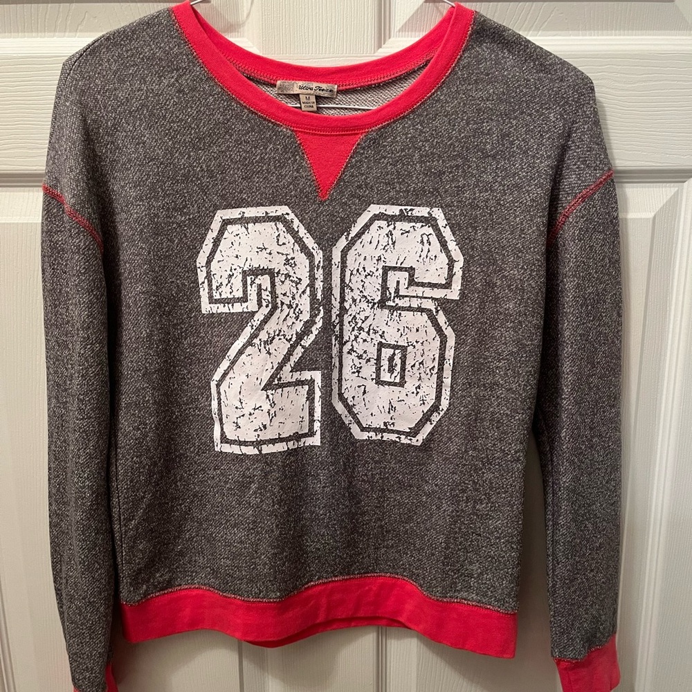 Grey #26 fleece crewneck sweatshirt